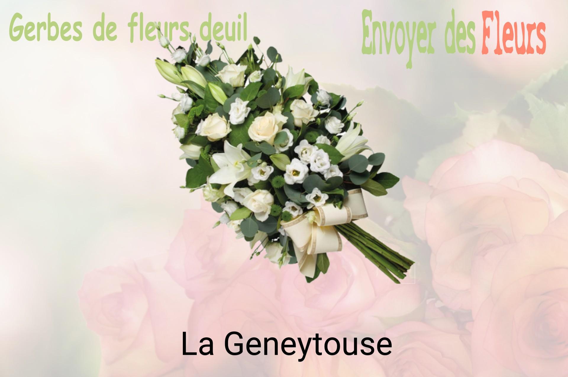 Gerbe de fleurs de deuil livrée à La Geneytouse